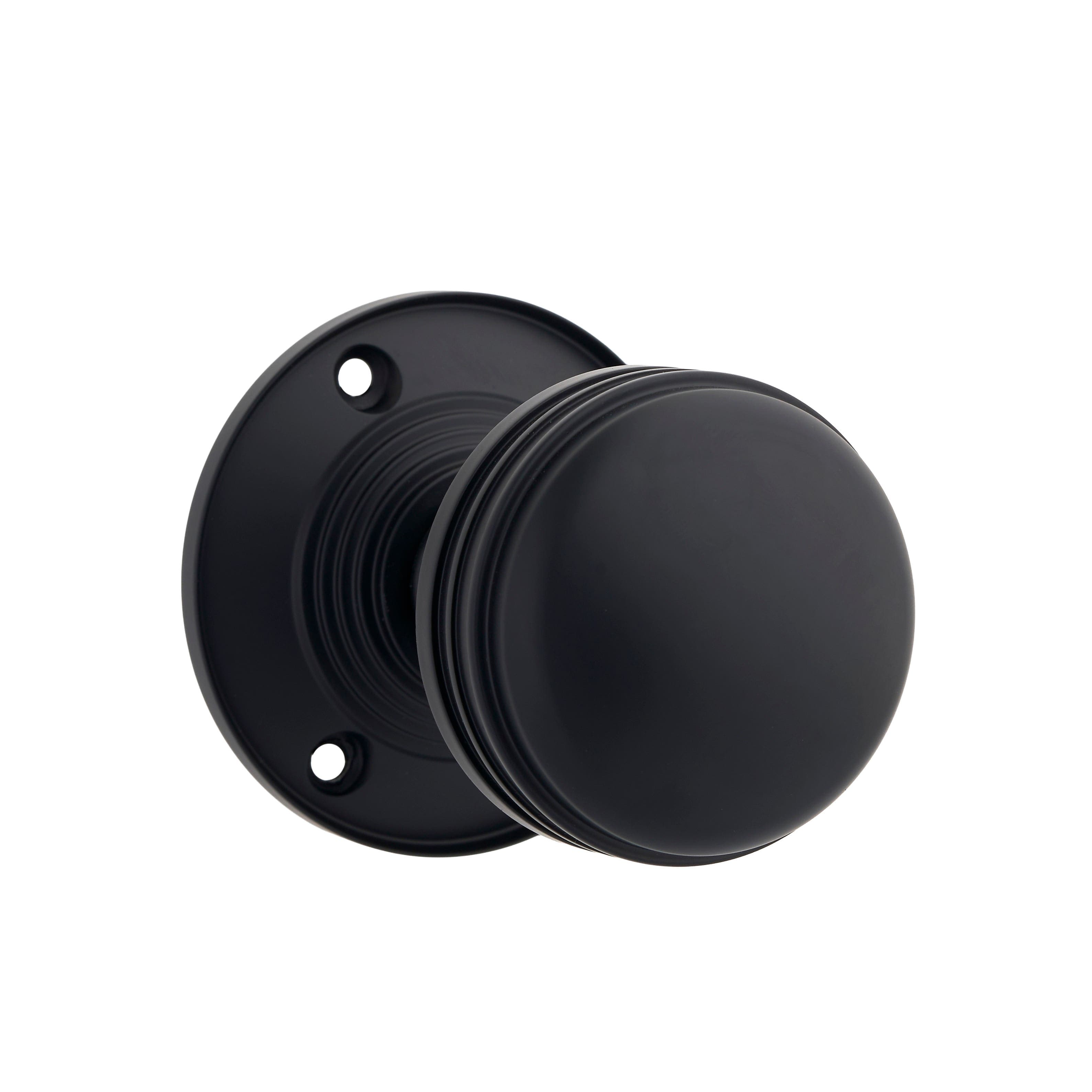 Sprung Mortice Door Knob - Matte Black - Pair - Designer Levers