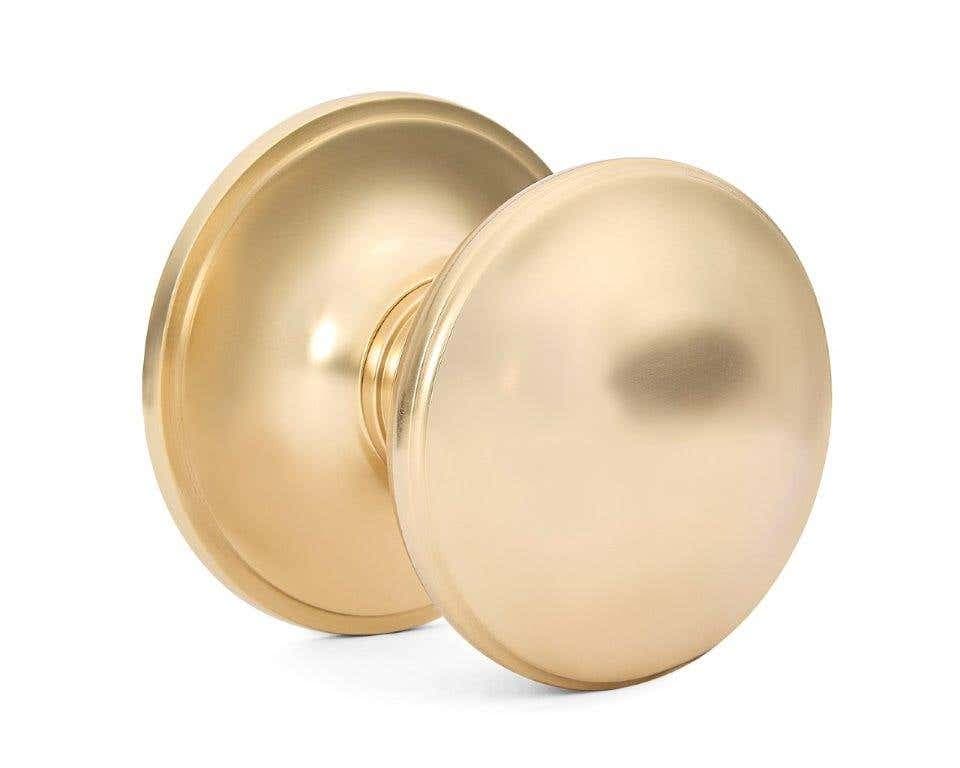 Ringed Centre Door Knob - 75mm - Polished Brass - Designer Levers