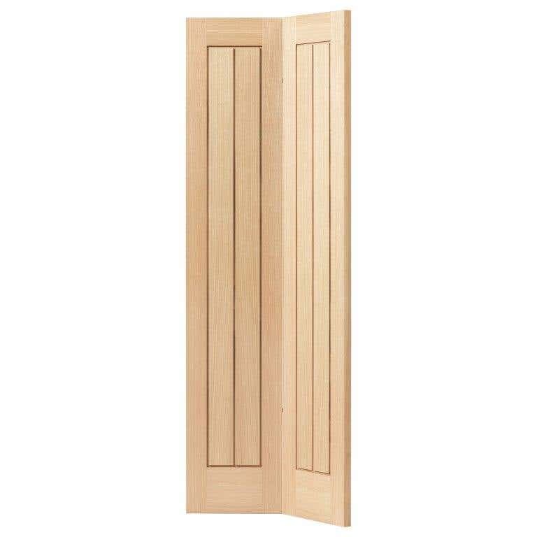 Thames Oak Bi-Fold Door With Grooved Centre Panels - Unfinished - 35 x 1981 x 762mm
