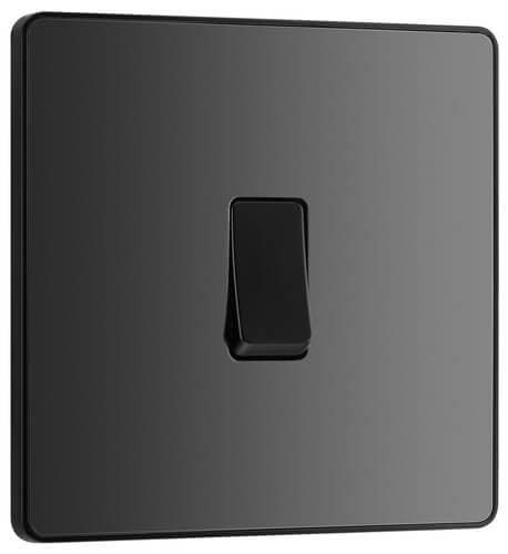 Evolve Black Chrome (Black) Single Intermediate Light Switch 20A 16Ax PCDBC13B-01