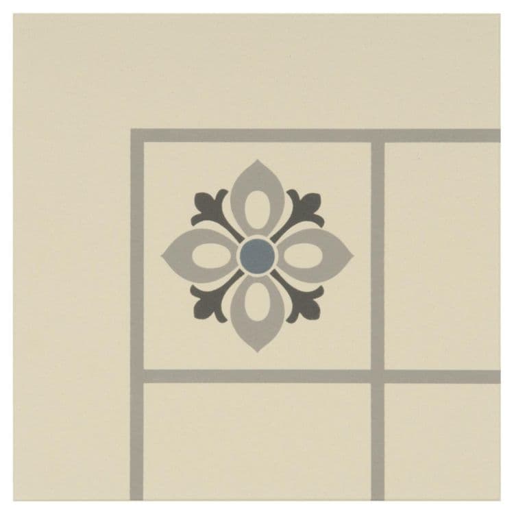 Original Style Odyssey Primo Bohemia Corner Light Blue, Light Grey and Dark Grey on White 15x15cm