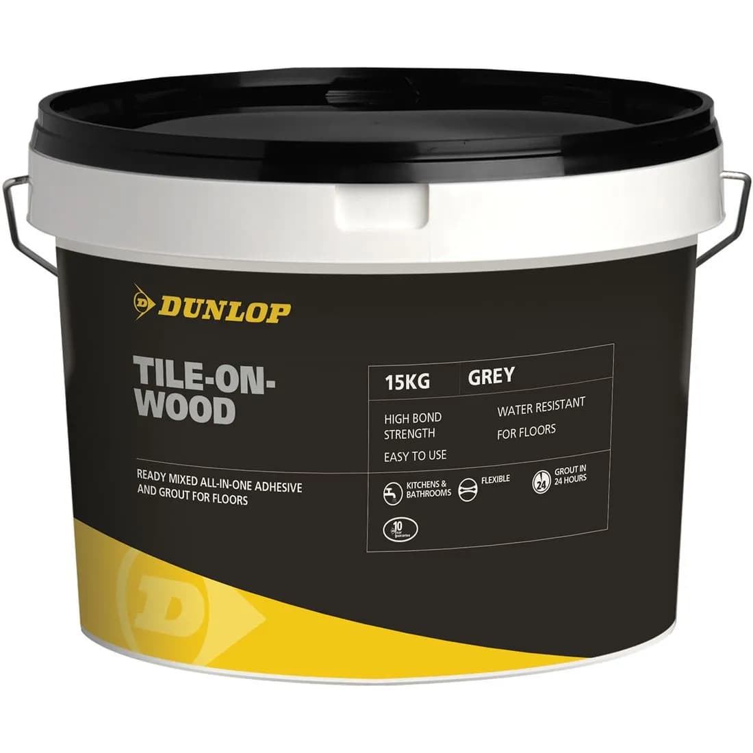 Tile On Wood Adhesive + Grout Ready Mixed Stone 15Kg Dunlop
