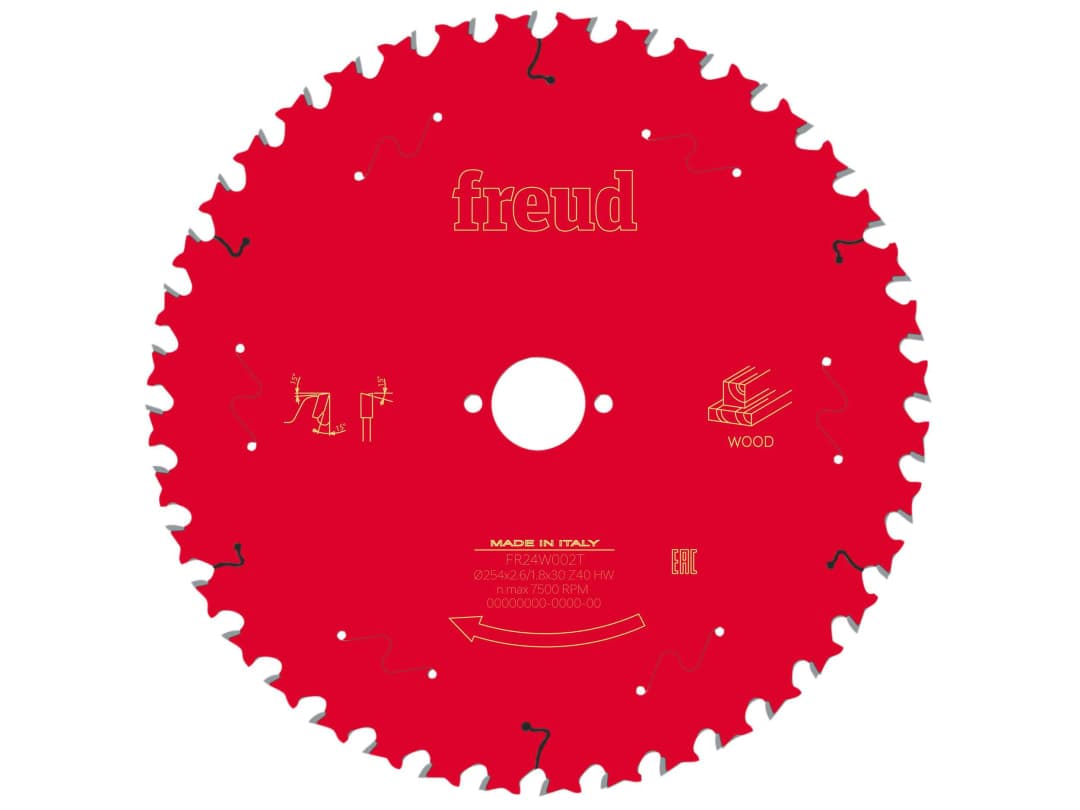 Freud Wood Table Saw Blade 254 x 30 x 2.6/1.8mm x 40T F03FS09779