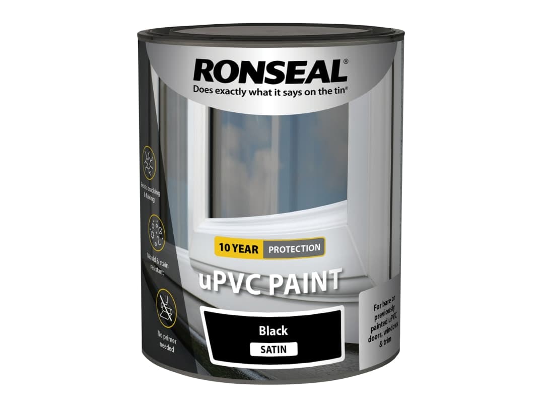Ronseal uPVC Paint Black Satin 750ml 39393