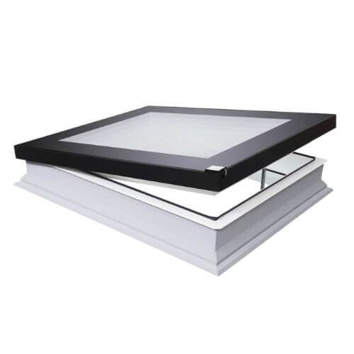 Type F Electrical Opening Flat Roof Window - 1000mm x 1000mm Quadruple Glazed Black