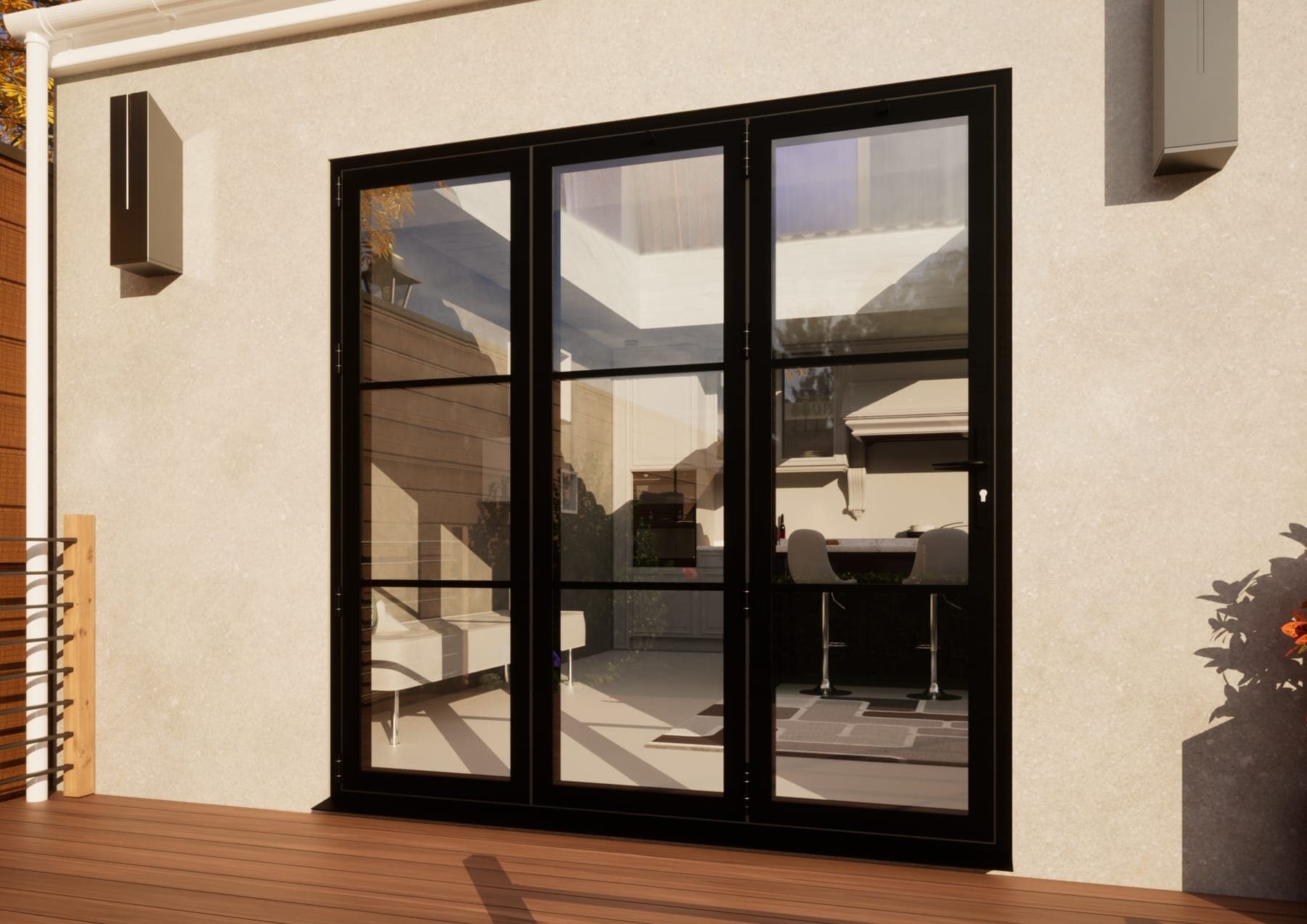 Heritage Aluminium Bifold Door - 2100mm Black - 3 Left