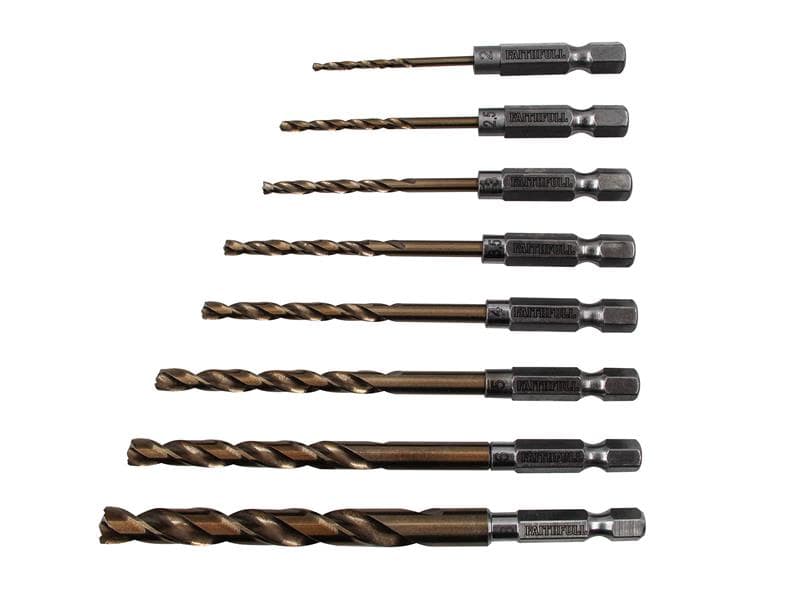 Faithfull FAIQCSET8 Quick Change Impact Drill Bit Set 8 Piece