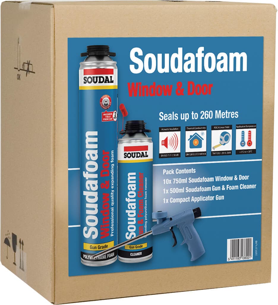 Soudal Soudafoam® Window & Door Gun Grade* Combi-Box Applicator Pack Champagne Pack 130689
