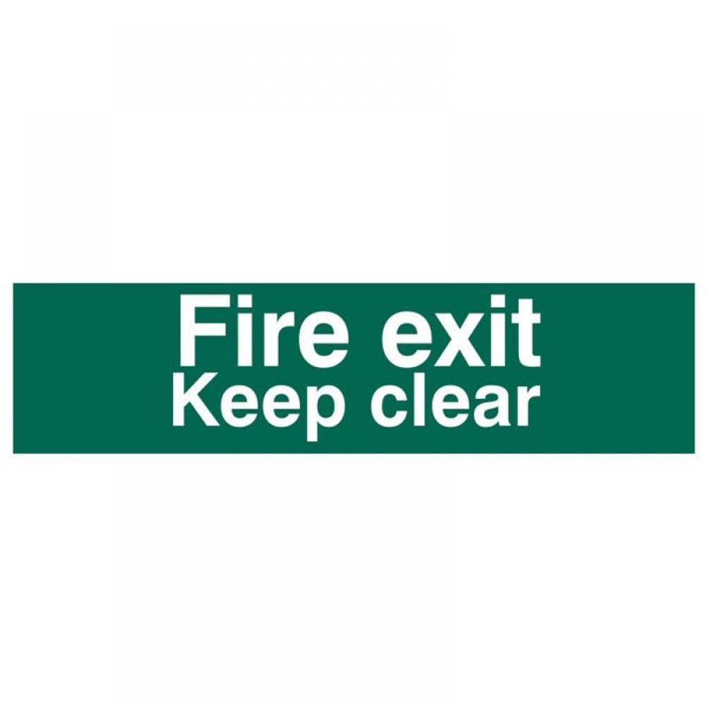 Scan 5206 Fire Exit Keep Clear Text Only - Pvc Sign 200 X 50Mm