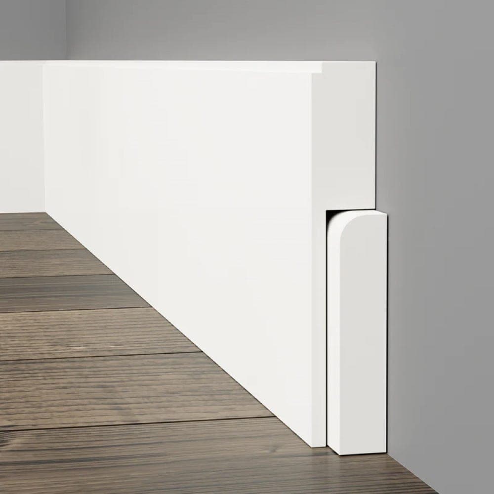 Single Step MDF Skirting Board Cover White Primed 4100mm x 210mm x 25mm