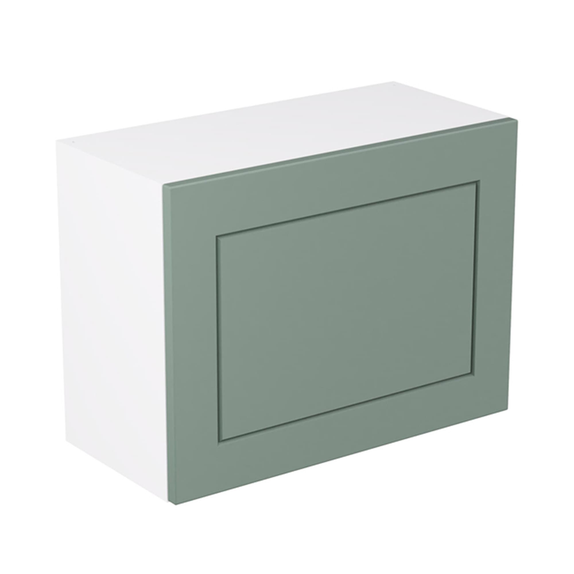 Flatpack 600 Single Extractor Wall Kitchen Cabinet Shaker Ultra Matt Sage Green