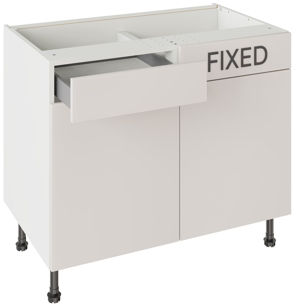 Flatpack 1000 Drawerline Base Cabinet Slab Super Gloss Light Grey