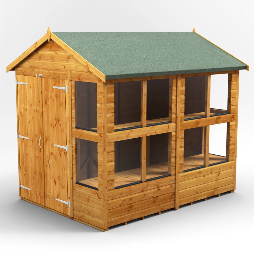 Powersheds 8 x 6 Power Apex Double Door Potting Shed