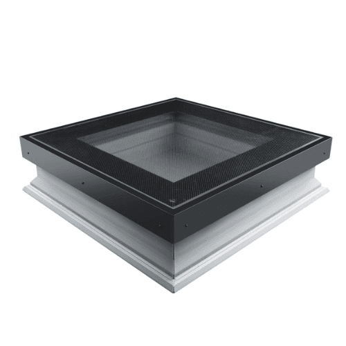 Walk On Non Opening Flat Roof Window - 800mm x 800mm Black