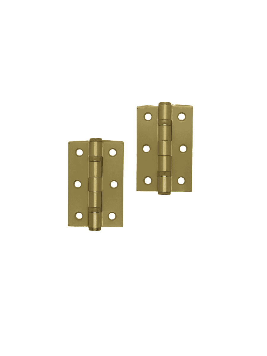 Steel Ball Bearing Hinge - 76mm - Brushed Brass - Pair - Hardware Solutions