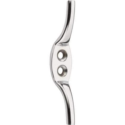 Cleat / Tieback Hook - Polished Chrome - Wall/Door Mountable - Decohooks