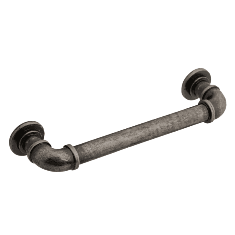 Goose Neck Industrial Pipe Style D-Handle - Antique Pewter Finish - 128mm - Elite Knobs & Handles