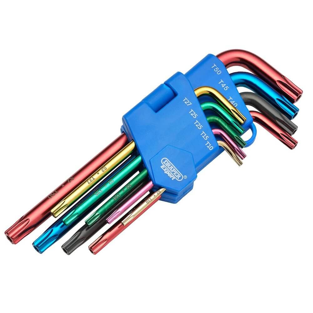 Draper Tx-Star® Security Coloured Hex. Key Set (9 Piece) Pk 1 24122