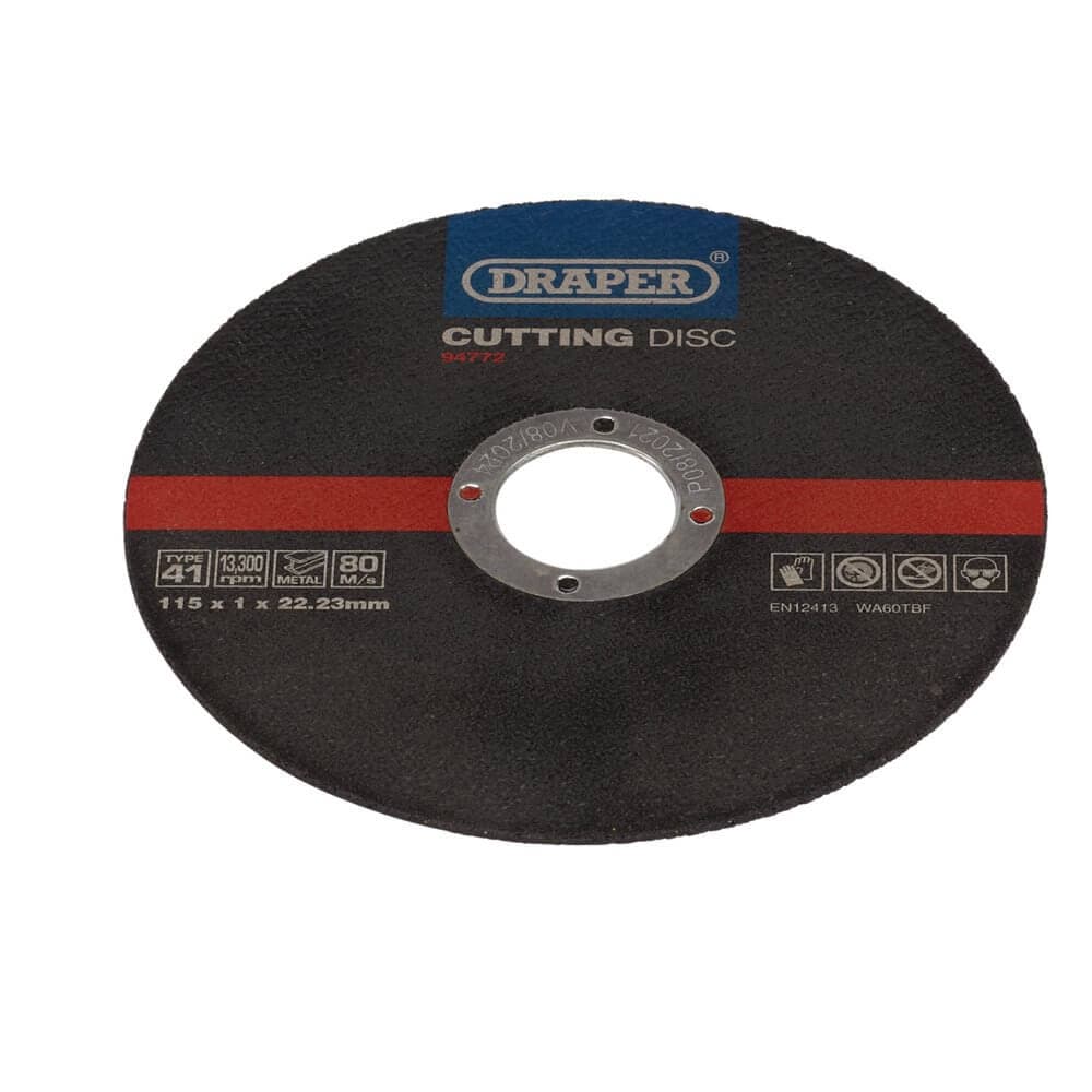 Draper 94772 Metal Cutting Discs 115 X 1 X 22.23Mm (Pack Of 100) each 1