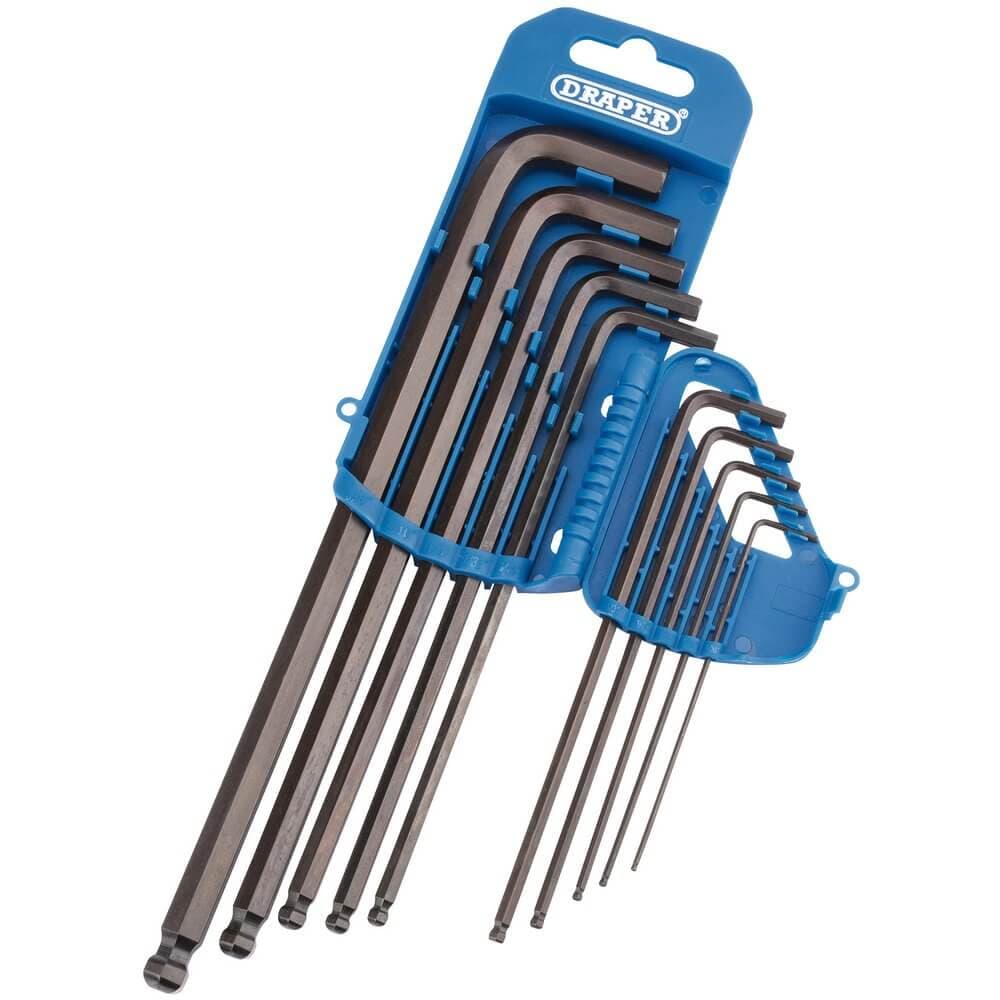 Draper 33723 Extra Long Imperial Hex. And Ball End Hex. Key Set (10 Piece) per set