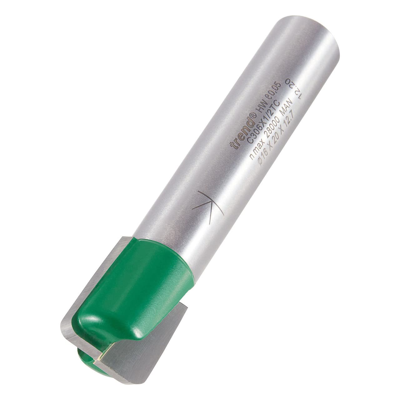 Trend C306X1/2Tc Craftpro 1/2in Tct 2.5Mm Radius Flat Draining Groove Router Cutter 16Mm TRE-C306X1/2TC