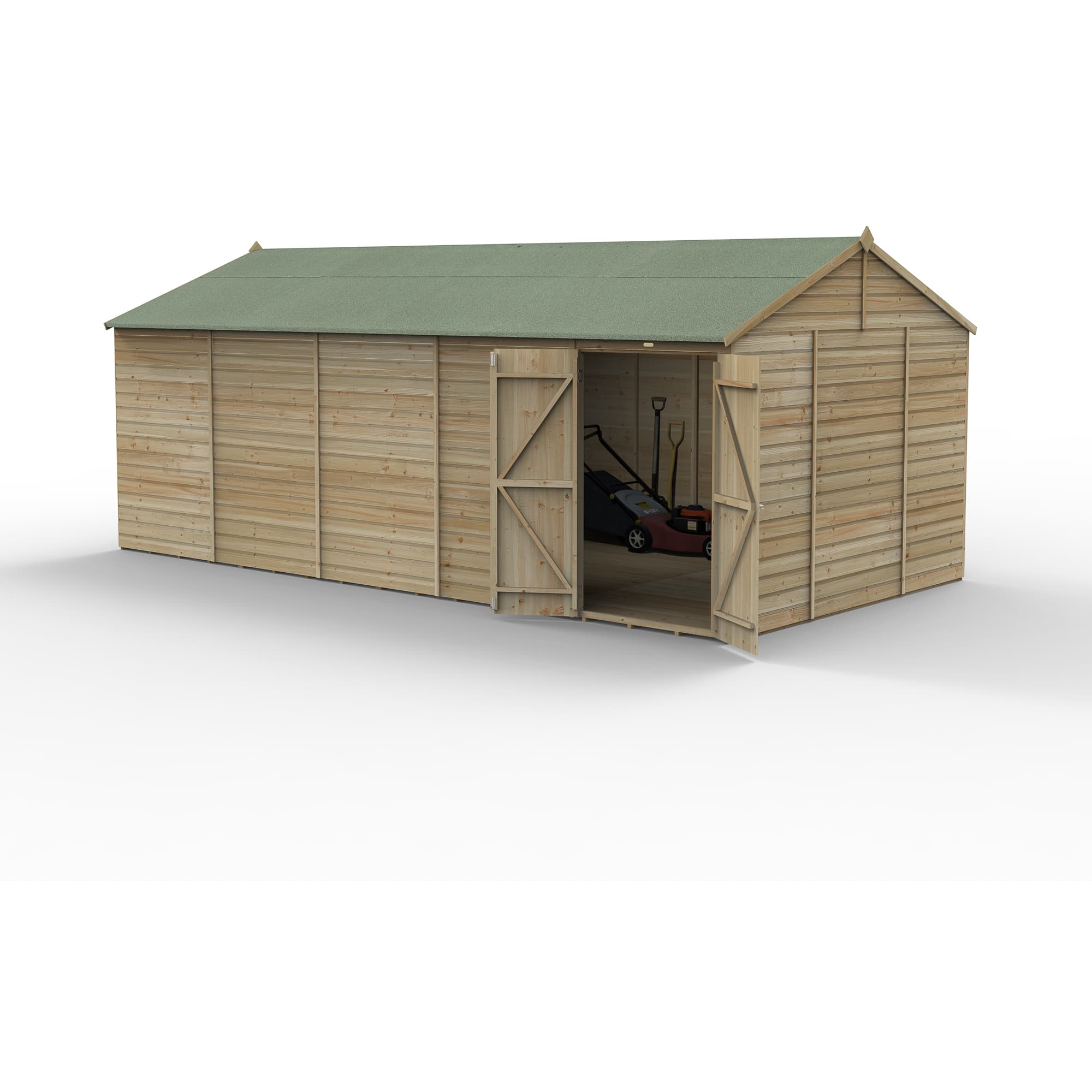 Beckwood 20x10 Reverse Apex Shed No Windows DoubleDoor Installed