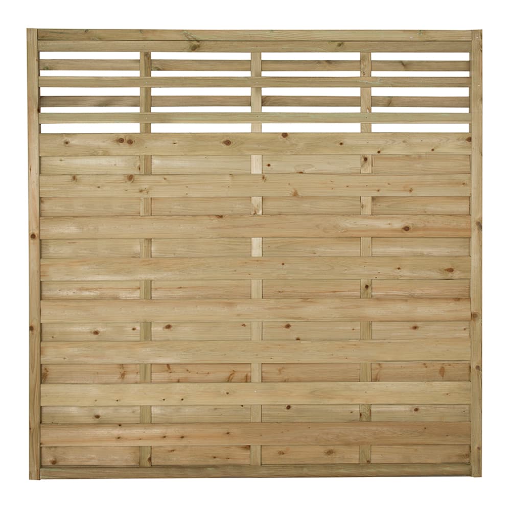 Forest Garden Natural Timber Pressure Treated Decorative Kyoto Fence Panel 5 Pack, 6x6ft