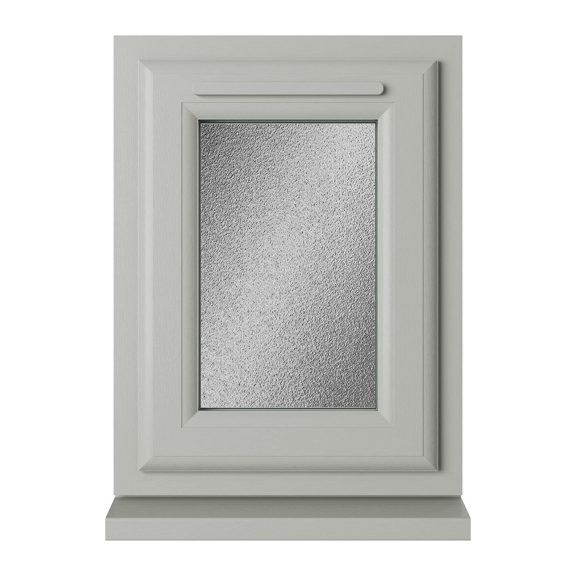 Crystal Triple Glazed uPVC Window Agate/White Top Hung 440mm x 610mm Obscure
