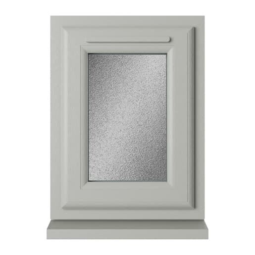 Crystal Triple Glazed uPVC Window Agate/White Top Hung 440mm x 610mm Obscure