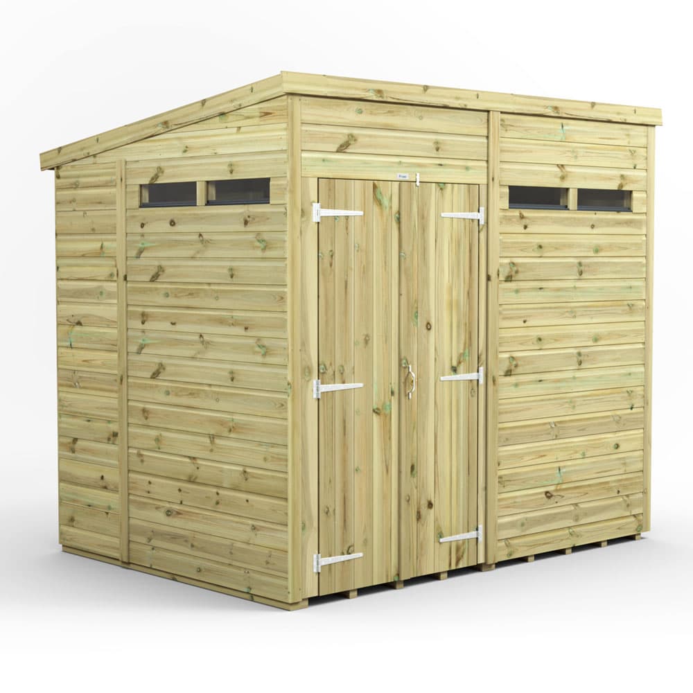 Powersheds 8x6 Premium Powersheds Security Pent Double Doors