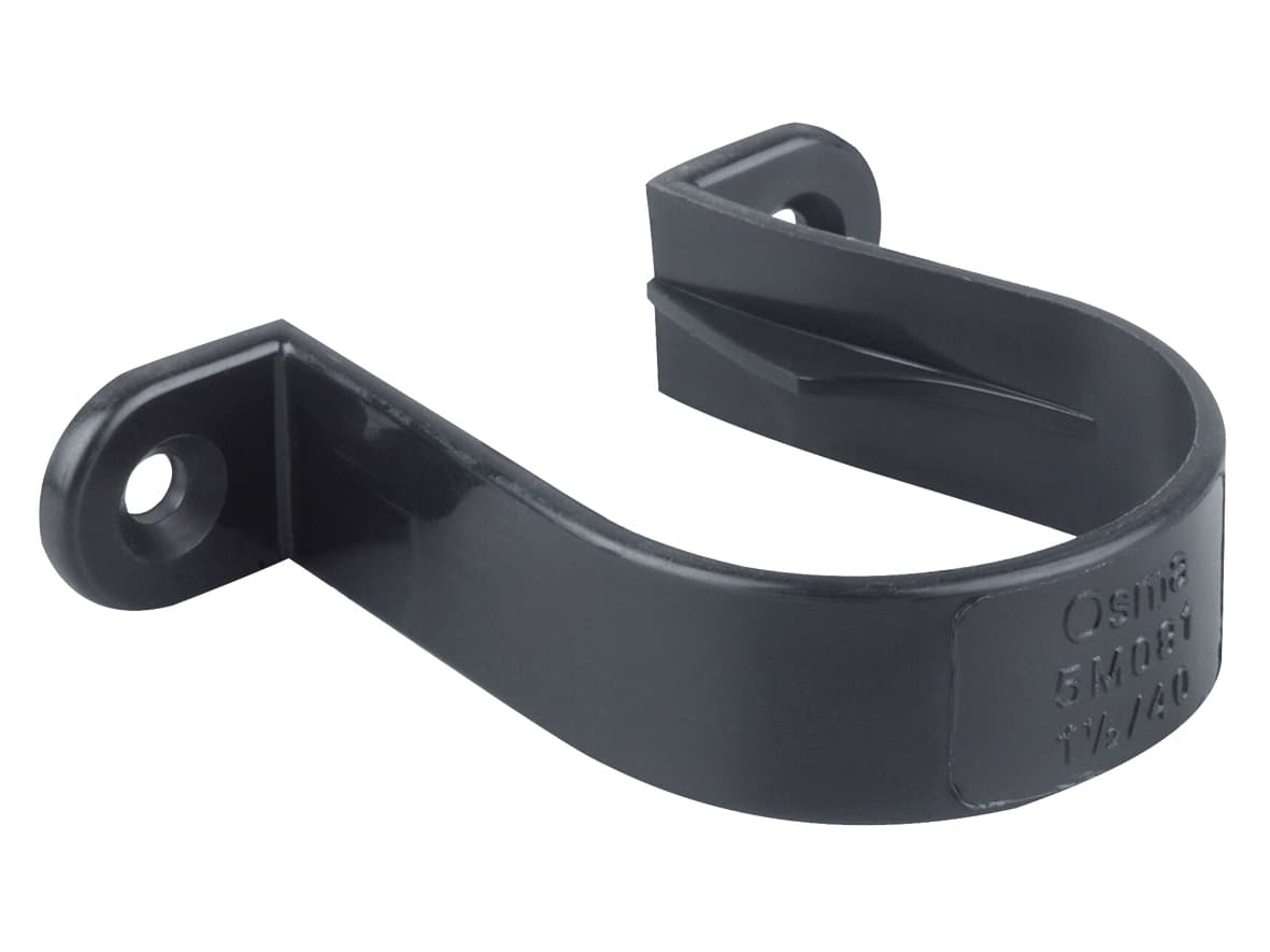 Osma Waste Solvent Weld Pipe Bracket Black 40mm