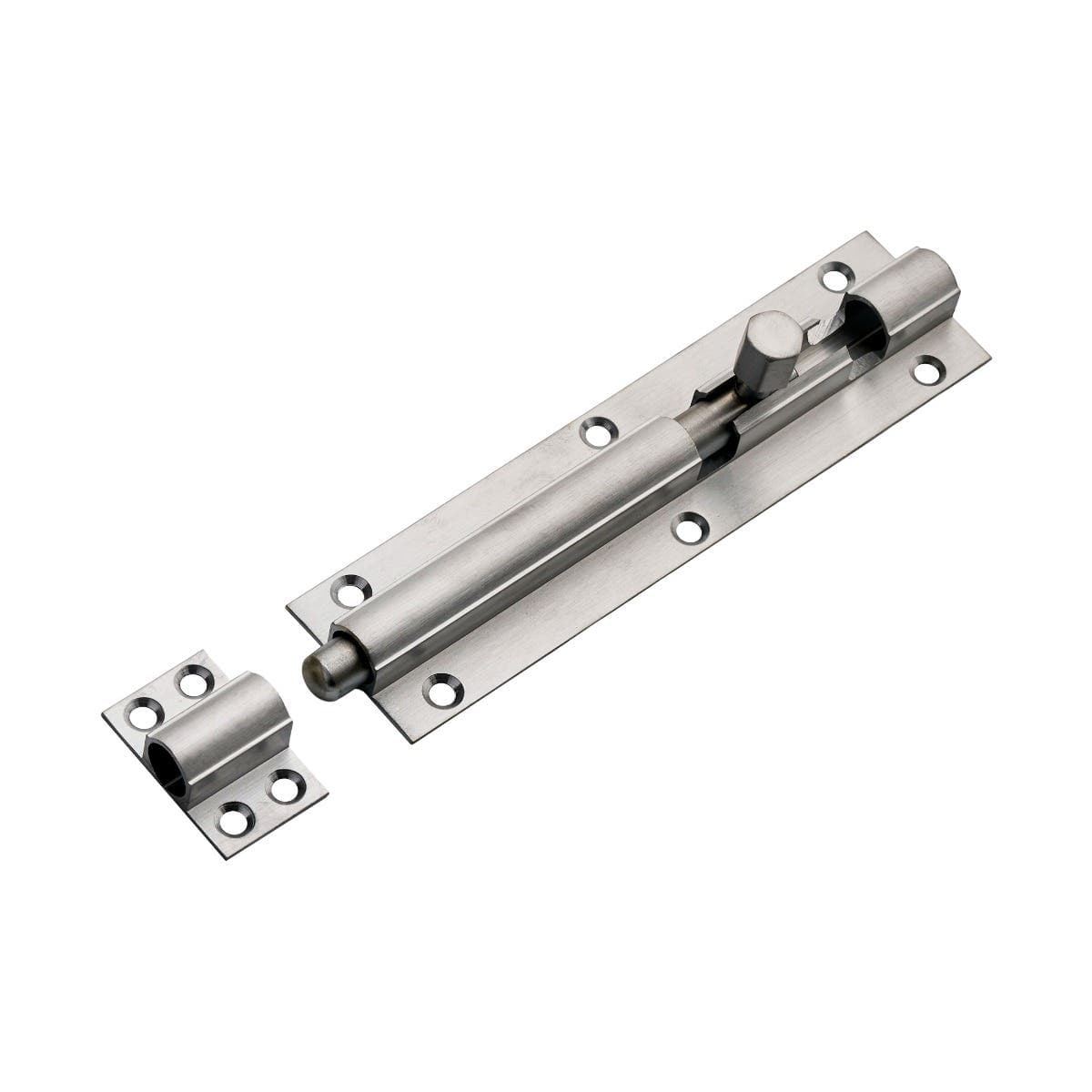 Straight Internal Door Sliding Bolt - 152mm - Satin Chrome - Security Solutions