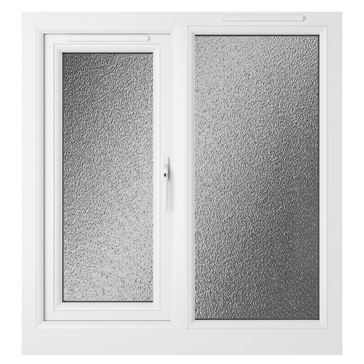 uPVC White Double Glazed Window - Right Handed - Side Hung - Obscure Glass - 905 x 965mm