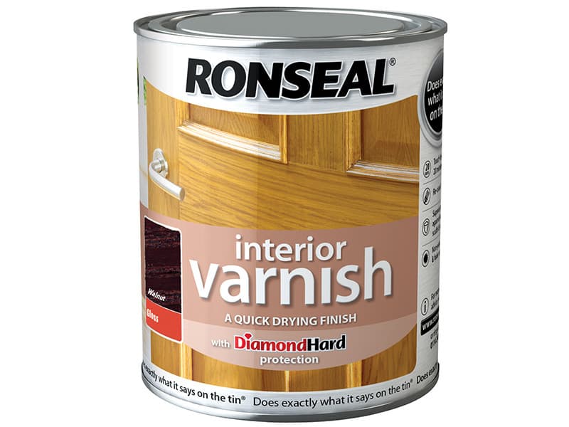 Ronseal 36847 Interior Varnish Quick Dry Gloss Walnut 250Ml