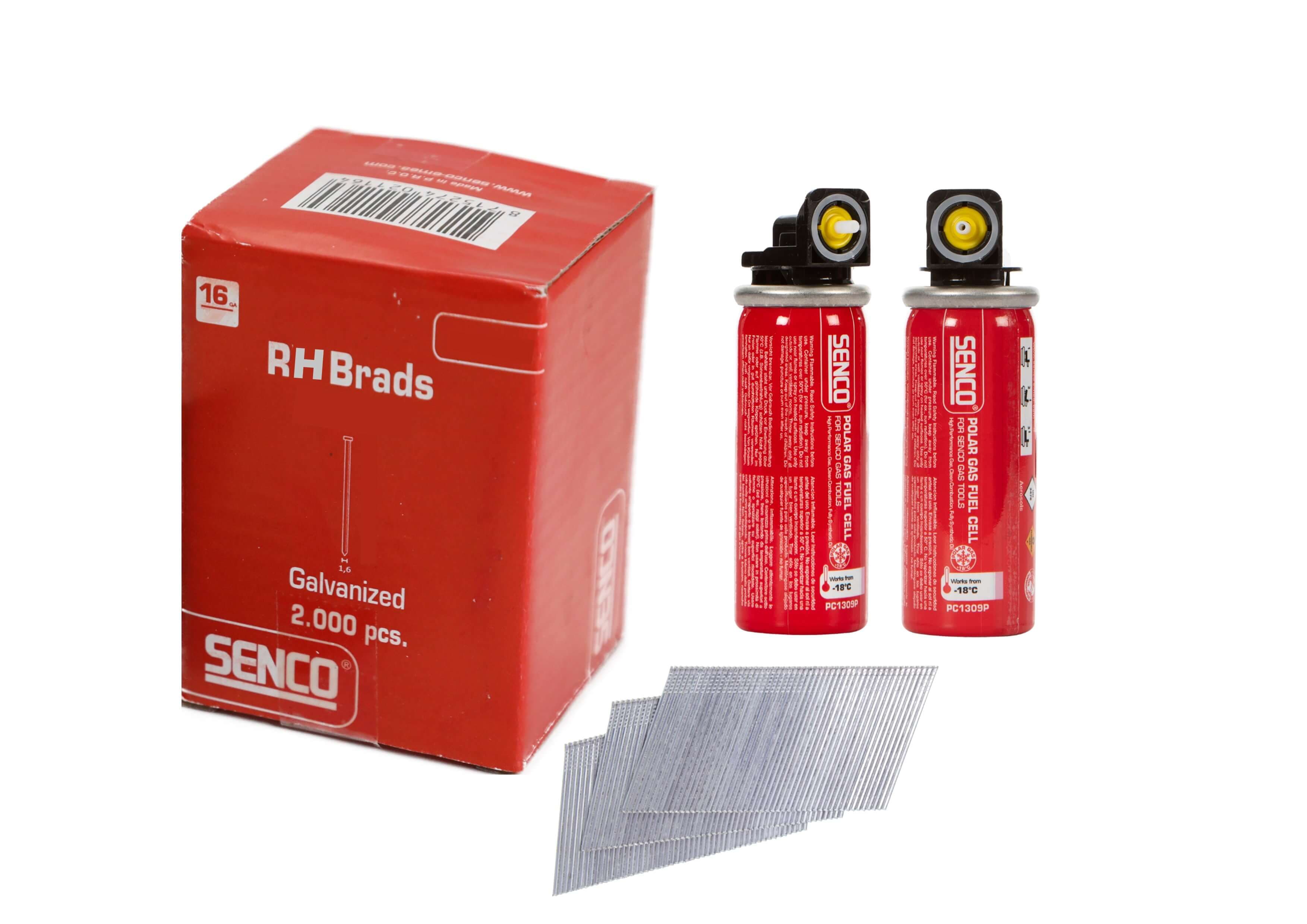 Senco RH15EAA-FC 16-Gauge G&N Pack Angled Brad & Fuel Pack Galv 32Mm Box 2000