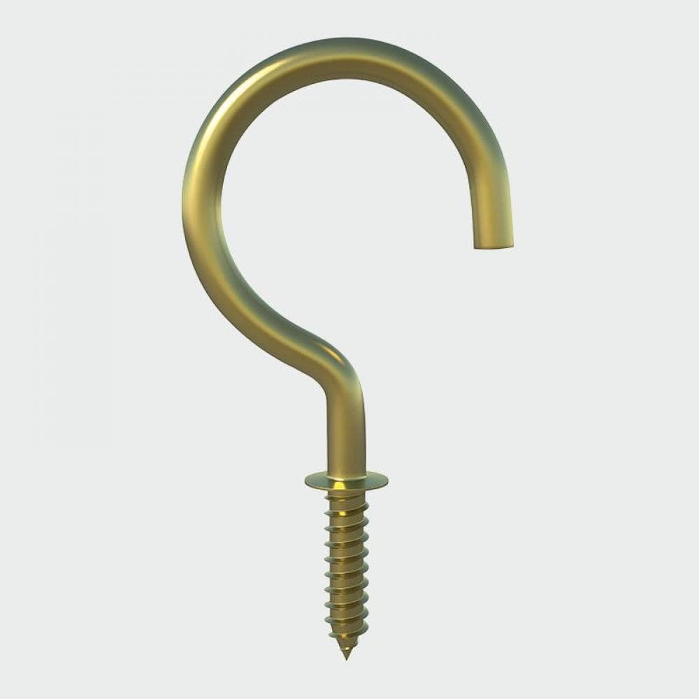 Timco 38SHBP Cup Hooks - Round - Electro Brass 38Mm TIMpac 5