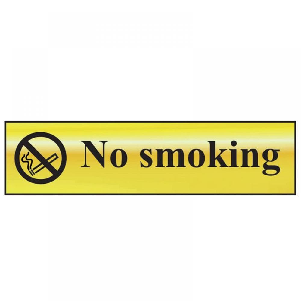 Scan 6000 No Smoking - Polished Brass Effect 200 X 50Mm