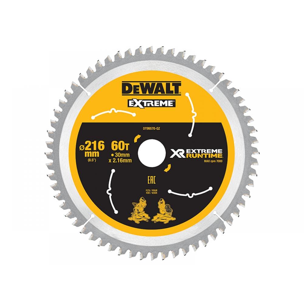 Dewalt DT99570-QZ Xr Flexvolt Circular Saw Blade 216 X 30Mm X 60T