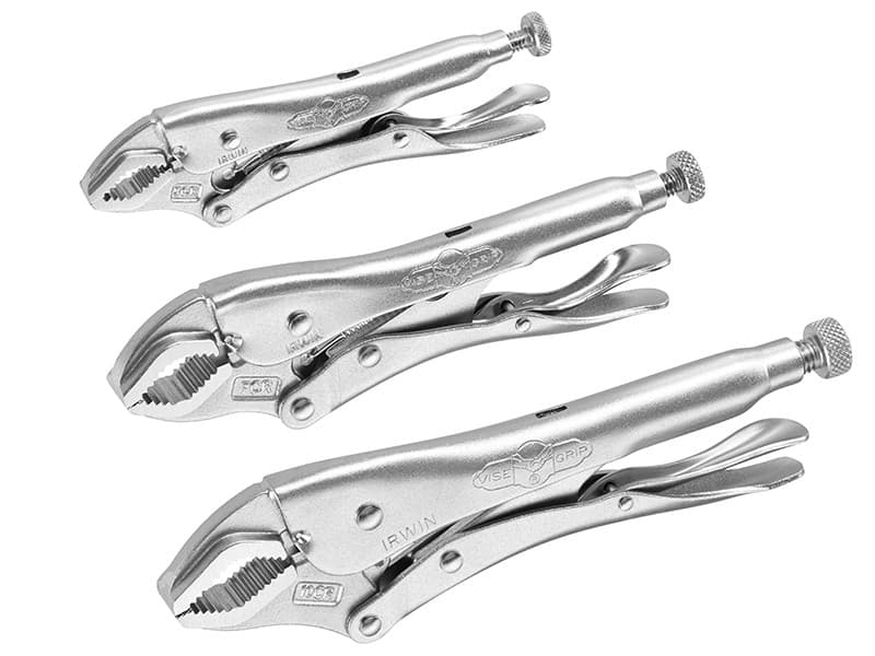 Irwin® Vise-Grip® 10508020 Curved Jaw Locking Pliers Set Of 3 (5Cr/7Cr/10Cr)