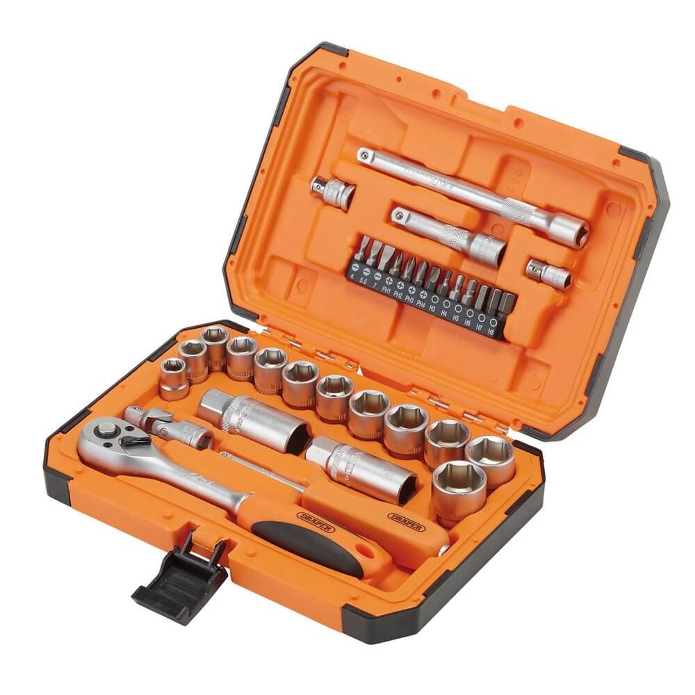 Draper 22110 Hi-Torq® 6 Point Socket Set 1/4in And 3/8in (34 Piece) each 35