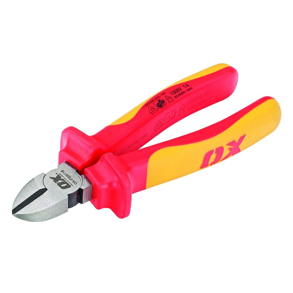 Ox Tools OX-P324116 Ox Pro Vde Diagonal Cutting Pliers - 160Mm (6in) EA