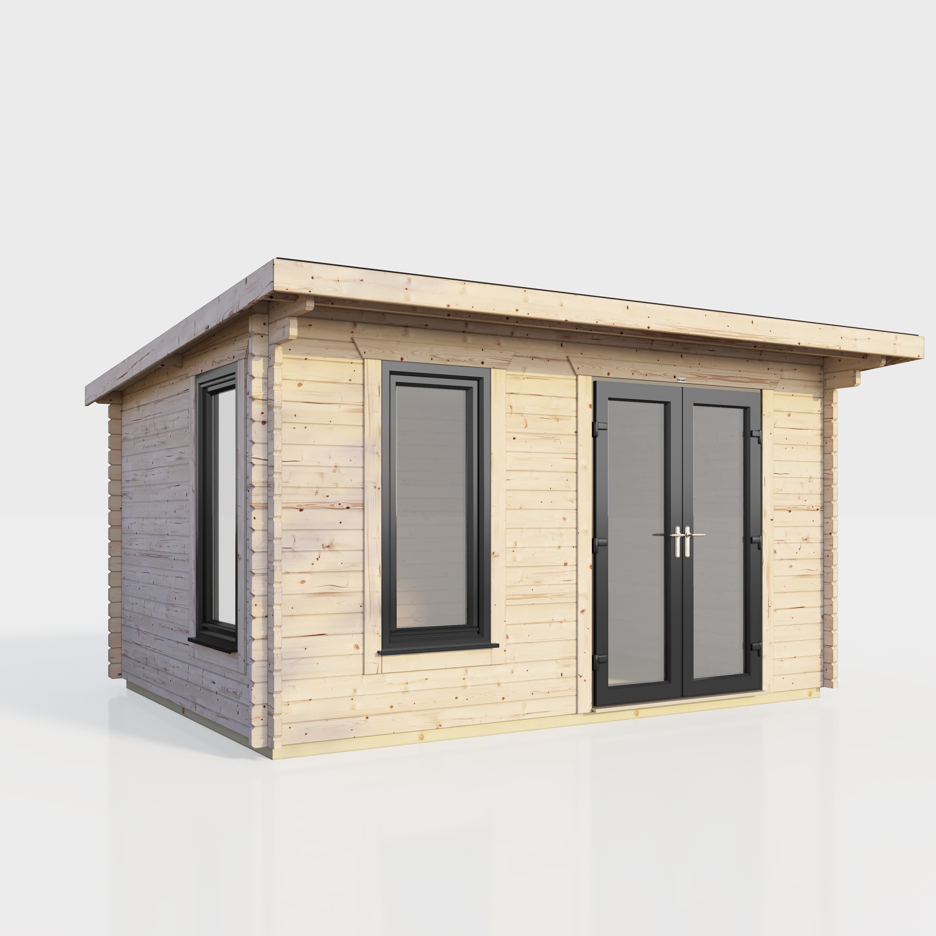 Powersheds 14 x 8 Power Pent Log Cabin Right Doors