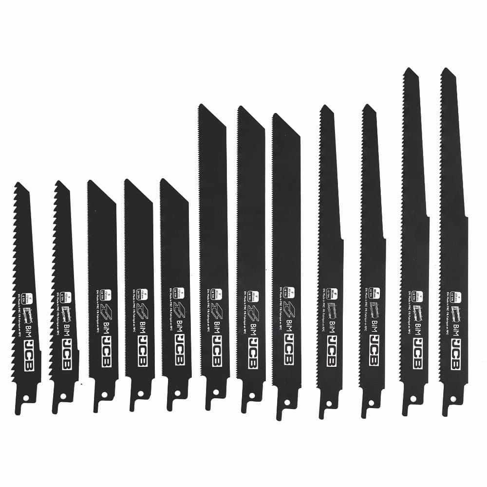 JCB 12 Piece Reciprocating Saw Blade Set BIM Blades | JCB-PTA-12RS