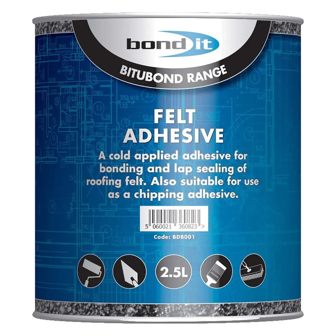 Bitubond Roofing Felt Adhesive Black 2.5L