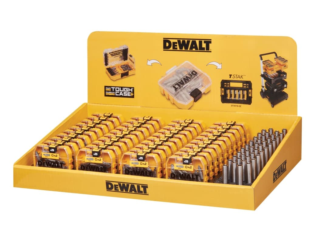 DEWALT Power Tools DT71706 PZ2 Bit 25mm Display of 40 + 40 Mag Bit Holders DT71706-QZ