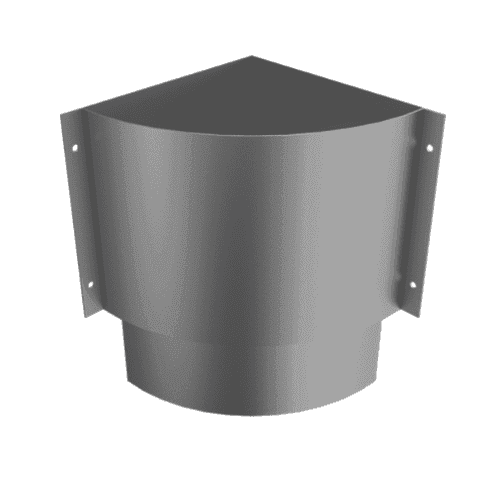 Aluminium Round Swaged Numina Corner Hopper - 76mm PPC Finish Anthracite Grey (7016 Matt)