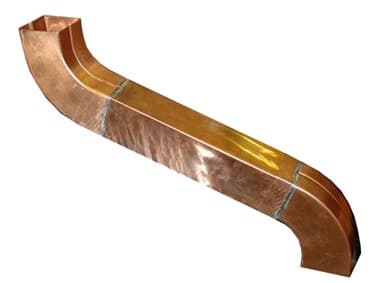 Copper Square Downpipe Swan Neck - 80mm x 80mm