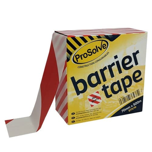 ProSolve Barrier Tape - 70mm x 500mtr Red & White