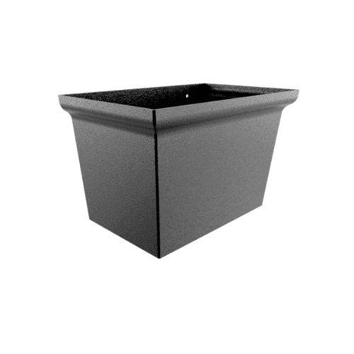 Cast Aluminium Round Centurian Large Hopper - 63mm PPC Finish Black (9005 Leatherette)