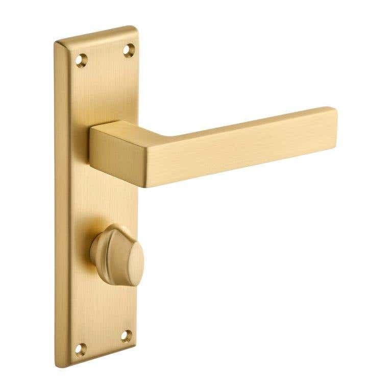 Balmoral Lever Bathroom Door Handle - Brushed Brass - Internal - Designer Levers